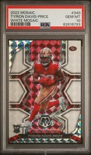 2022 Tyrion-Davis-Price RC White Mosaic Prizm #340 SSP /25 Rookie 49ers PSA 10