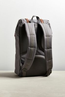 Herschel Supply Co Little America Backpack Grey Brown Leather 25L 15"  Laptop NEW | eBay