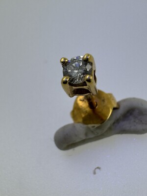 18 kt gelber einzelner Diamant Ohrstecker, 0,12 kt