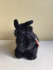Vintage Bestever Scotty Black Dog With Plaid Scarf Plush Stuffed Animal Toy 7"H