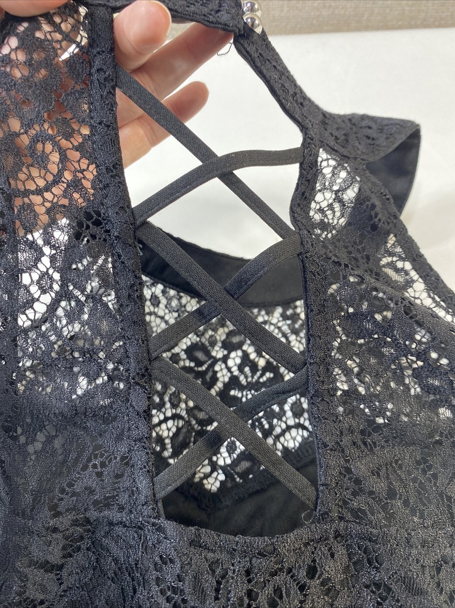 candies black lace dress Candies Dress Medium Black Lace