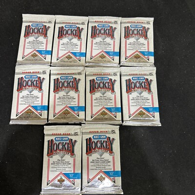 1991-92 Upper Deck NHL-LNH Hockey 10 Sealed Wax Packs From Box Find The Hull