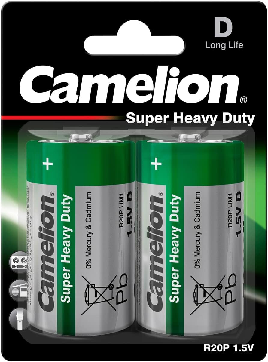 Thumbnail - Camelion Zink-kohle-batterien 1,5v Mono D R20p 1,5v 2 X 2er-blister