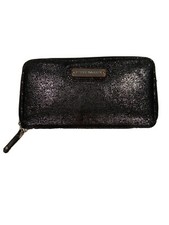 Steve Madden Clutch Wallet Small Black Silver Hardware Vintage GUC