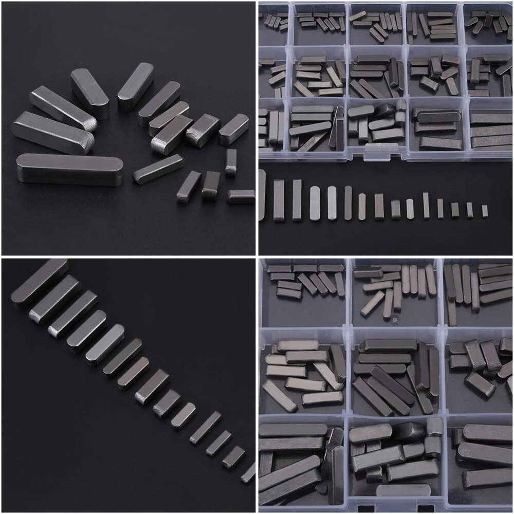 140Pcs Stainless Steel Key Stock Keystock Assortment Round Ended