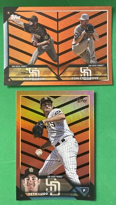 2023 Topps Update Padres Rookie Combos Lot (2) RC Orange & Black Foil