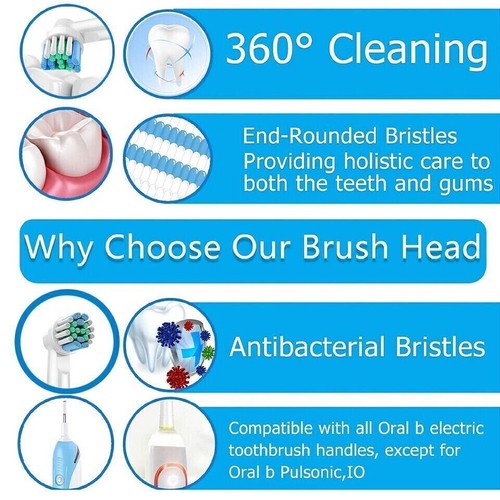 Braun Replacement brush Head Electric Toothbrush Heads Compatible8x - Picture 4 of 14