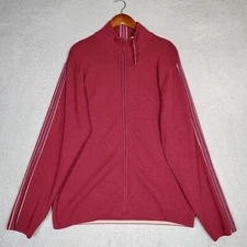 Field Gear Milano Track Jacket Men's 2XL Burgundy Knit Full Zip Mock Neck NWT