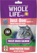Whole Life Pet Just One Salmon Freeze Dried Cat Treats - Human Grade Cat Food To