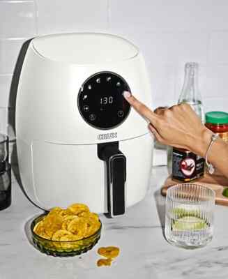 Crux 3.7-Qt Grey Digital Air Fryer with Nonstick Tray, 1300 W