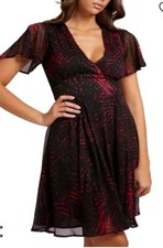 GUESS Women's Small Lavinia Printed Dress Short flutter Sleeves New with Tags