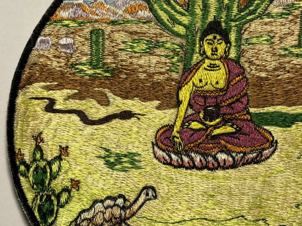 Buddha Patch 7.5 in Lotus Position Buddhist Buddhism Embroidered Large Size - Image 3 of 4