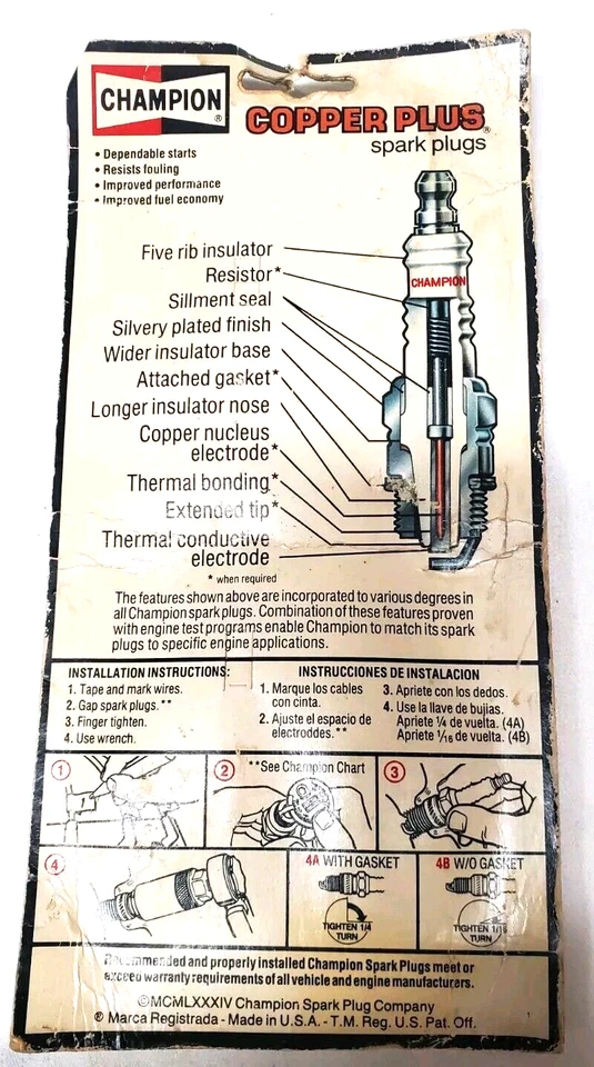 Juego de 8 bujías de resistencia Champion Copper Plus nuevo stock antiguo RV17YC6-37 Foto 3 de 4