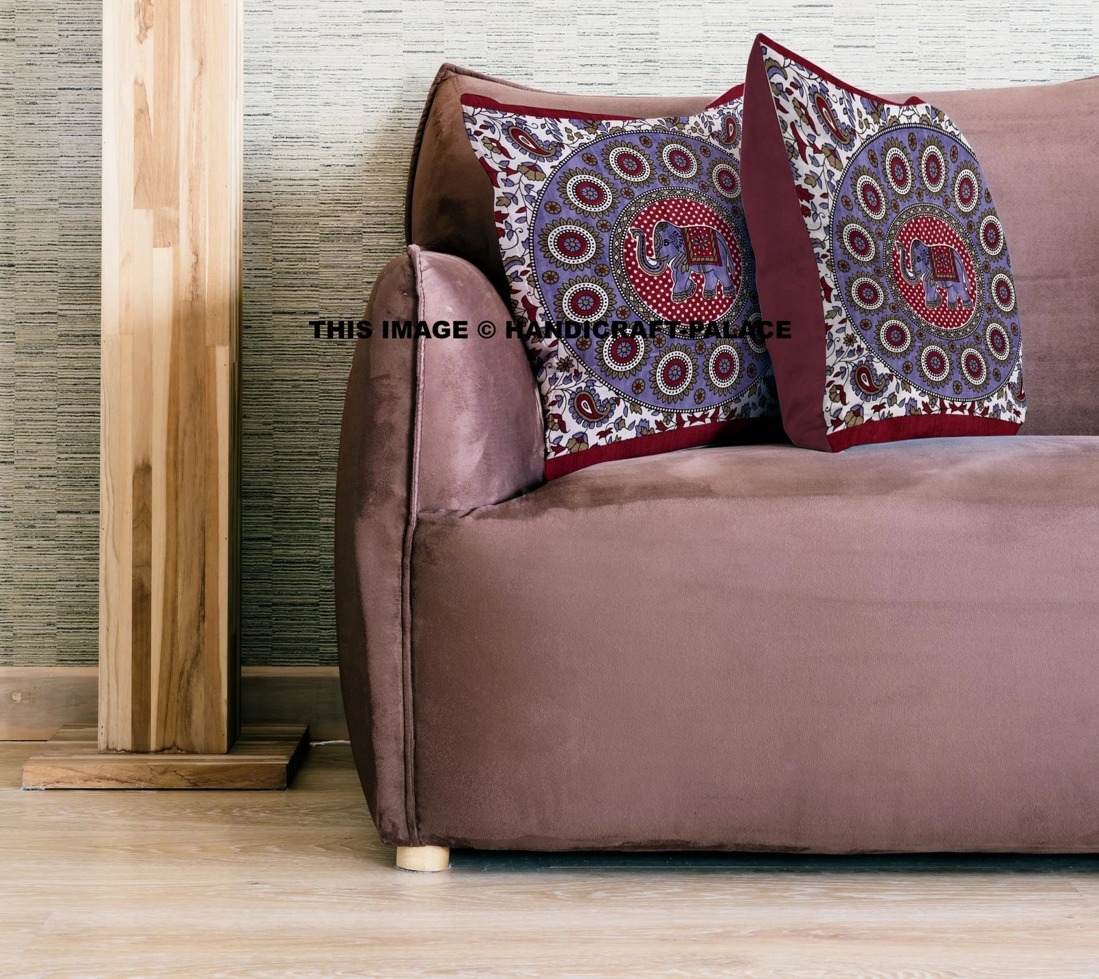 Indian Mandala Elephant Cushion Cover Square Pillow Case Cotton Bohemian Throw