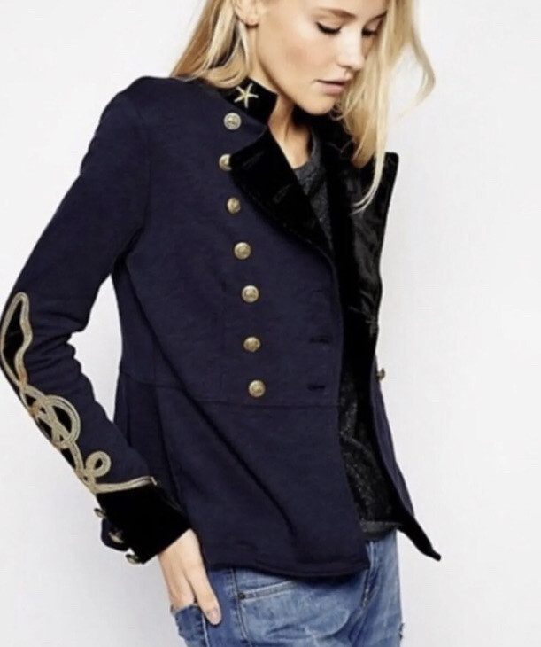 77. Denim & Supply Ralph Lauren Military Embroidered Jacket Pea