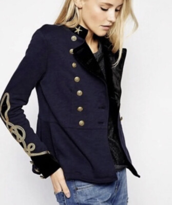 77. Denim & Supply Ralph Lauren Military Embroidered Jacket Pea