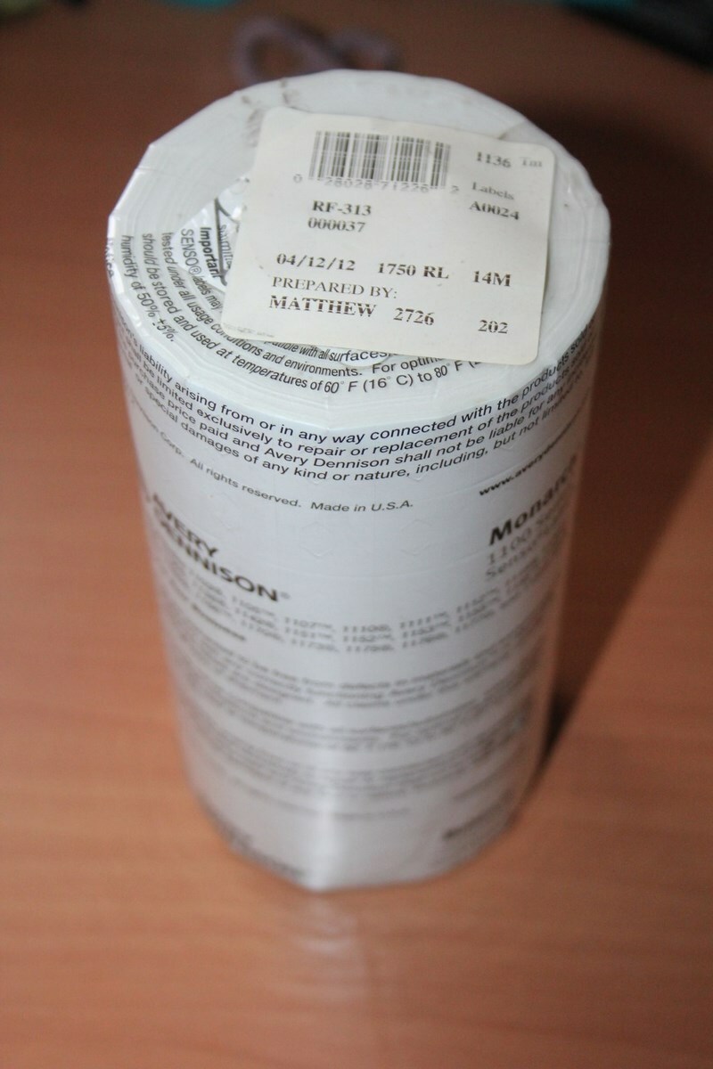 Rouleaux étiquettes AVERY DENNISON RF-313 plain 1136 blancs pour étiqueteuse manuelle x8