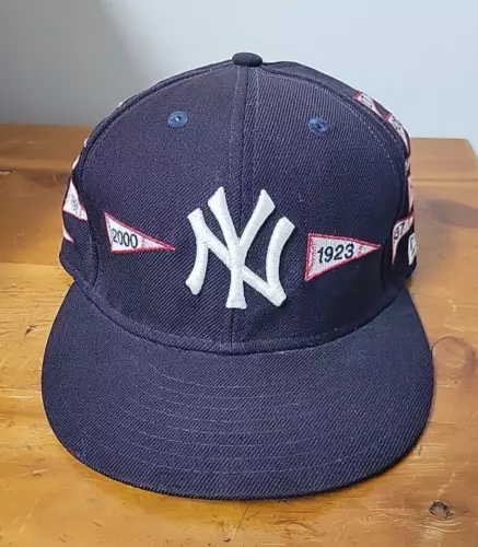 New York Yankees X New Era X Spike Lee Hat Cap Pennant Fitted 7 5/8 Wool Y2K