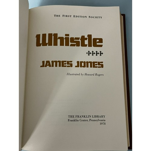 Franklin Library First 1st Edition HC Book Whistle by James Jones - Picture 7 of 9