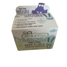 Jack n' Jill Natural Baby Gum  Tooth Wipes 25 Wipes Baby Mouth Wipes New