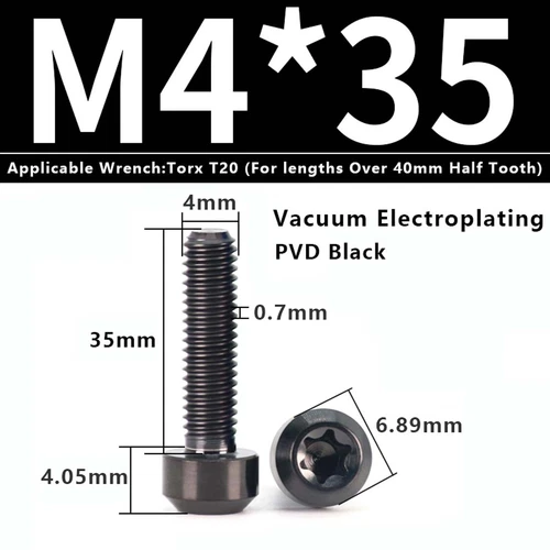 M4M5M6M8M10 Titanium Bolts Taper Cone Socket Head Motorcycle Modification Screws - Picture 135 of 205