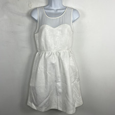 Zara Basic Womens Dress sz S White Snake Print Sleeveless Fit & Flare Round Neck