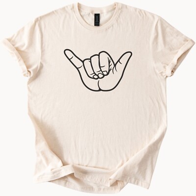 Hang Loose Shaka Tee Aloha Hand Sign TShirt Surfing Vibes Top