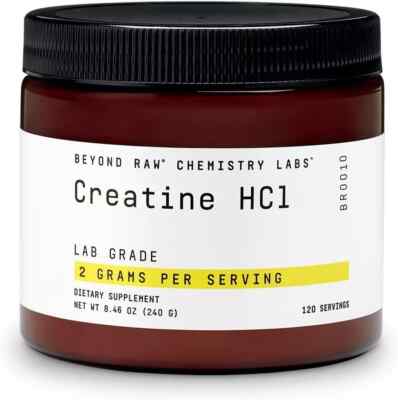 BEYOND RAW Chemistry Labs Creatine HCl Powder Muscle Performance 120 Servings