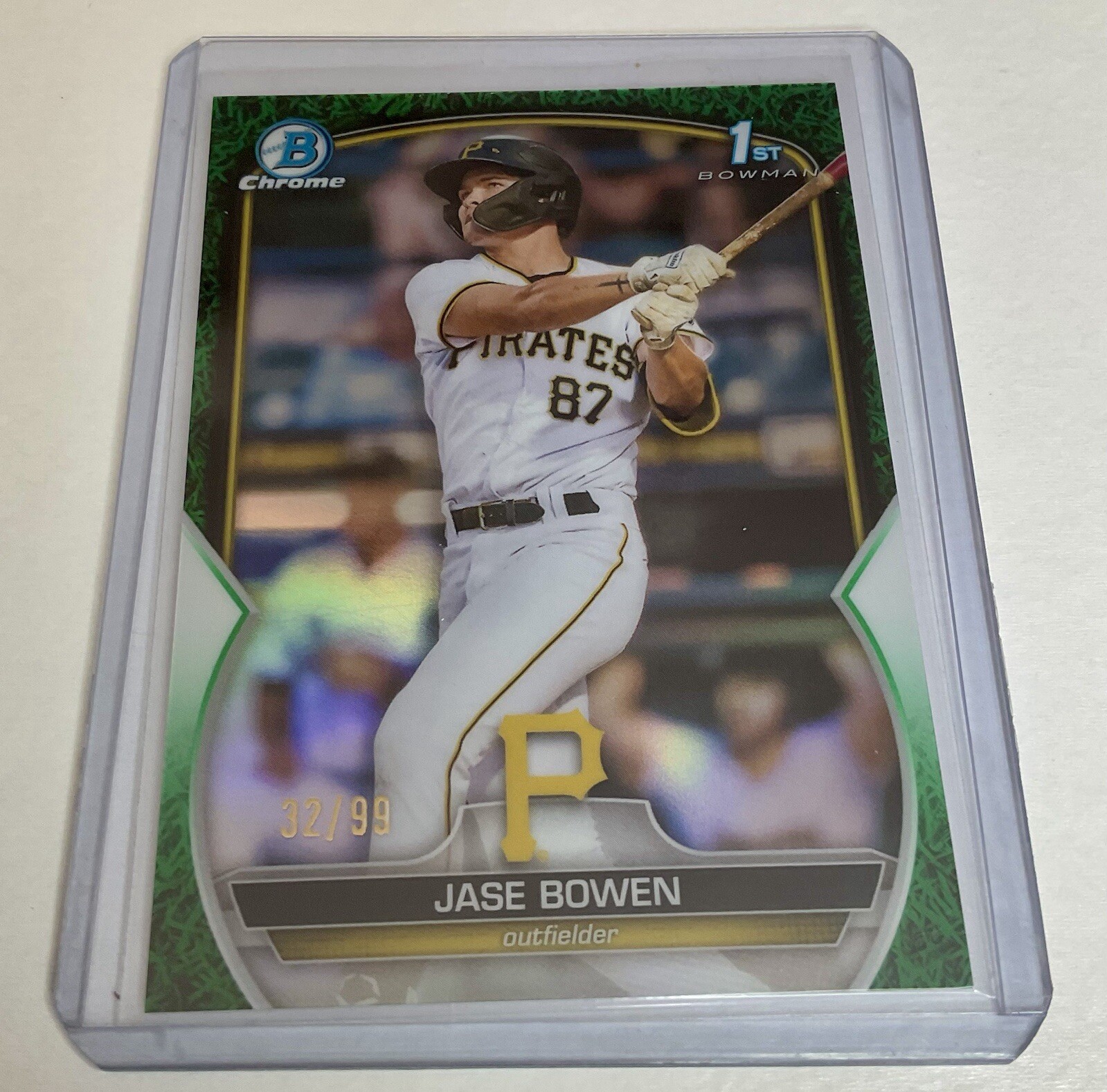 2023 Bowman - Chrome Prospects Green Grass #BCP-146 Jase Bowen (RC) /99