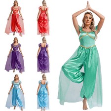 UK Women Arabian Princess Romper Belly Dance Jumpsuit Indian Costume Cosplay