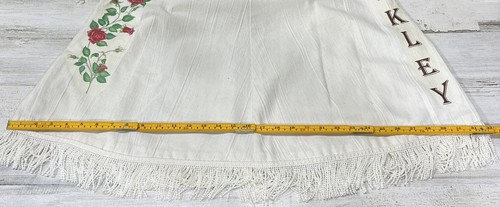 Falda Oakley vintage blanca con flecos con rosas pequeña - Imagen 11 de 13