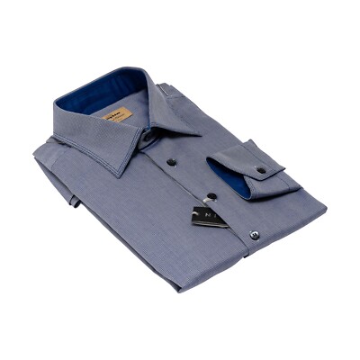 690$ LUXURY GERLIN Shirt Blue Indigo Jacquard Cotton 16 - 41 5B BIJAN | eBay