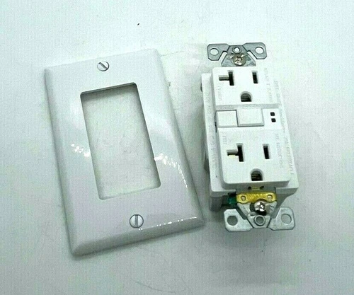 EATON GFCI SELF TEST RECEPTABLE PLUG W COVER 2 POLE 3 WIRE GROUNDING 20A 125V b