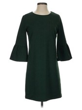 Banana Republic Women’s Size 4 Dress Dark Green Textured Holiday Bell Sleeve