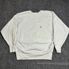 Vintage USA CHAMPION Reverse Weave Crewneck Sweatshirt Mens Xl 90's Blank Grey