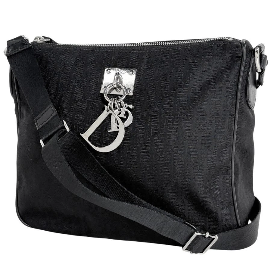 Dior — Dior Trotter Pattern Nylon Leather Black Shoulder Bag #BS1689
