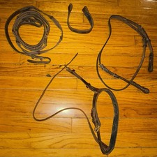 Equipo de cabeza de caballo de cuero y riendas de cuero/nylon