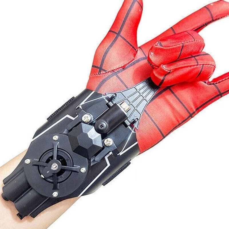 Excellent Kids Spider Man Launcher Glove Cosplay Web Shooter String Toy DIY Set