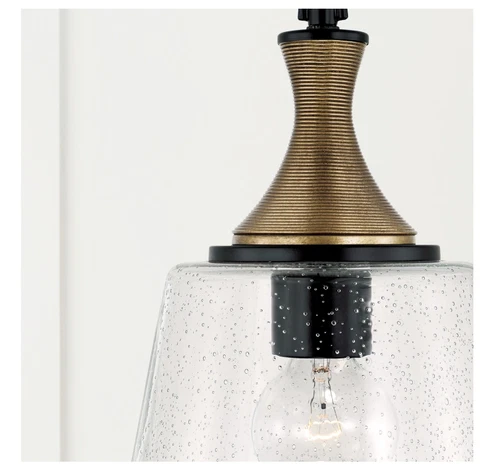 Capital Lighting Amara 9" Wide Mini Pendant 100-Watt 1-Light Matte Black 345611K - Picture 5 of 6
