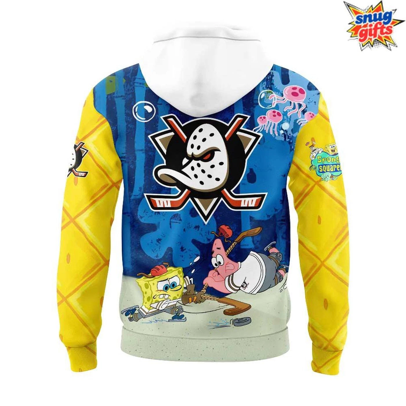 Personalized Anaheim Ducks x SpongeBob SquarePants Night Hoodie