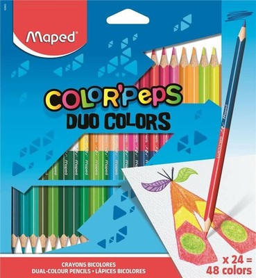 Maped Color'Peps Duo Color Pencil Set - Pack of 24 Pencil 48 Colors