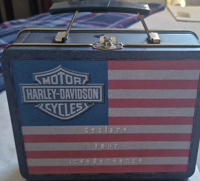 Harley-Davidson Metal Lunchbox Declare Your Independence American Flag Design
