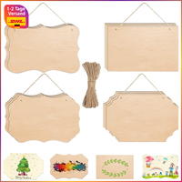 Holzschild 12Stk Blanko Rechteckig Mit 2 LöChern Und Juteseil Zum DIY Dekorieren