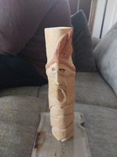 Hand Carved Wood Spirit Tree Sculpture Old Man Face