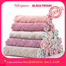 Dual-Sided Dish Cloths - Reusable Cleaning Rags for Kitchen, Dishes, Countertops