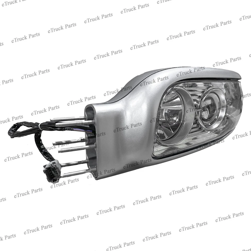 2008 - Peterbilt 388 389 567 589 LH Halogen Headlight w/ Matte Chrome Housing - Imagem 3 de 4