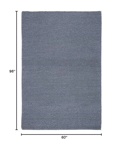 Area Rug 5x8 - Natura Collection - Dark Grey, Handmade Wool Blend, Textured - Image 3 of 4