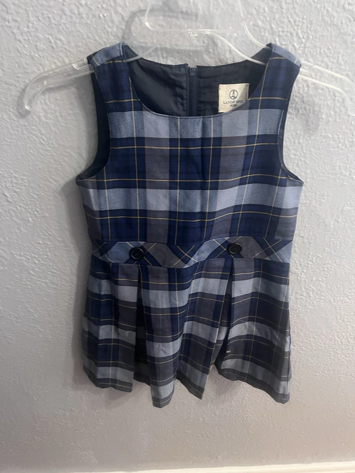女孩 Lands End 蓝色校服套衫 尺寸 4 岁 — 第 2/4 张图片