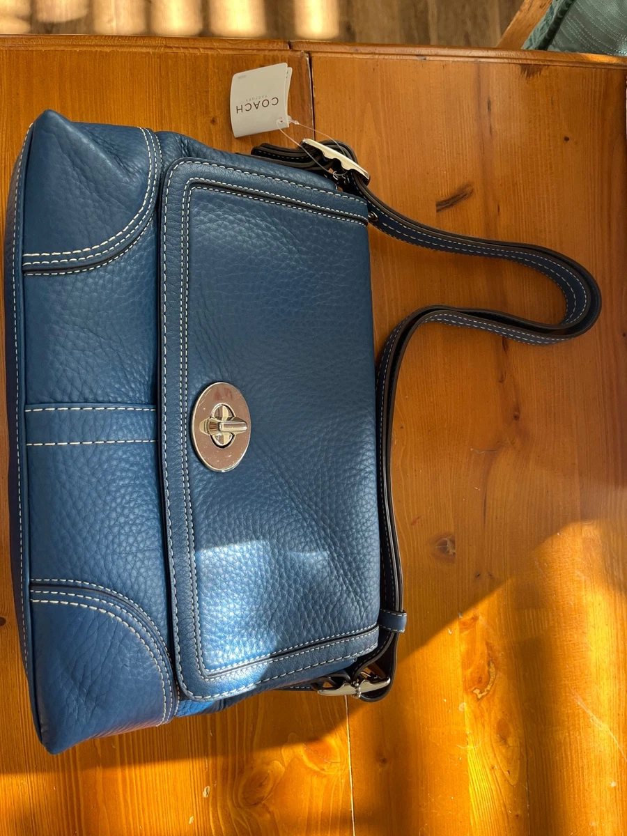 COACH Hamilton Navy Blue Handbag. Pebble Leather | eBay