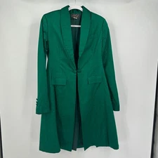 Victors Womens Green Silk Saddleseat Day Coat Size 12 Equestrian Show Jacket